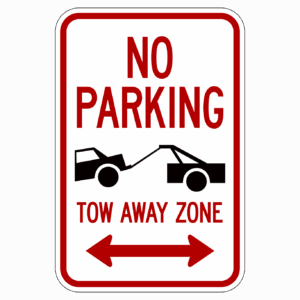 NO PARKING TOW AWAY ZONE ARROW 【BSPA05】